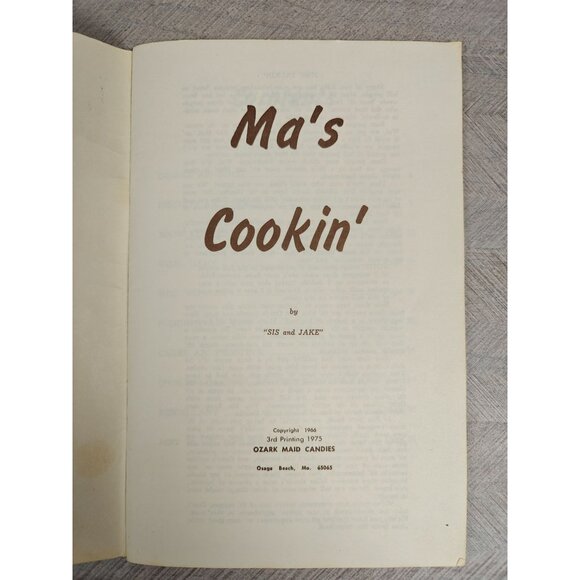 Ma's Cookin' Mountain Recipes Cookbook Sis & Jake 1975 Local Ethnic Recipes Vtg - Picture 3 of 7